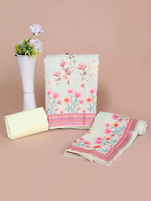 women beige floral print unstitched suit - 20962602 - Standard Image - 0