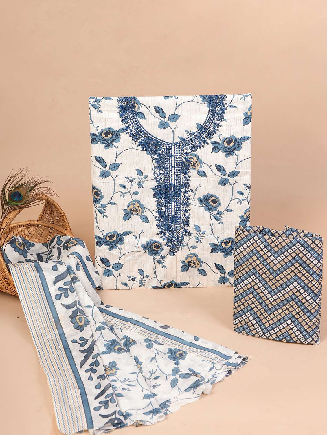 women white floral printed unstitched suits - 20962609 - Zoom Image - 0