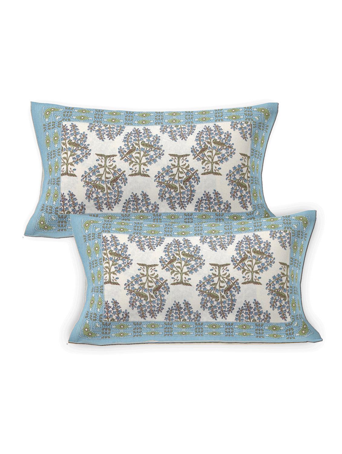 texstylers cotton bird print jaipuri 90 x100 inches double bedsheet with 2 pillow covers - 20962778 - Standard Image - 3