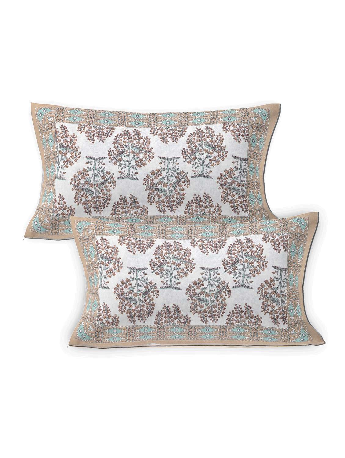 texstylers cotton bird print jaipuri 90 x100 inches double bedsheet with 2 pillow covers - 20962779 -  Standard Image - 3