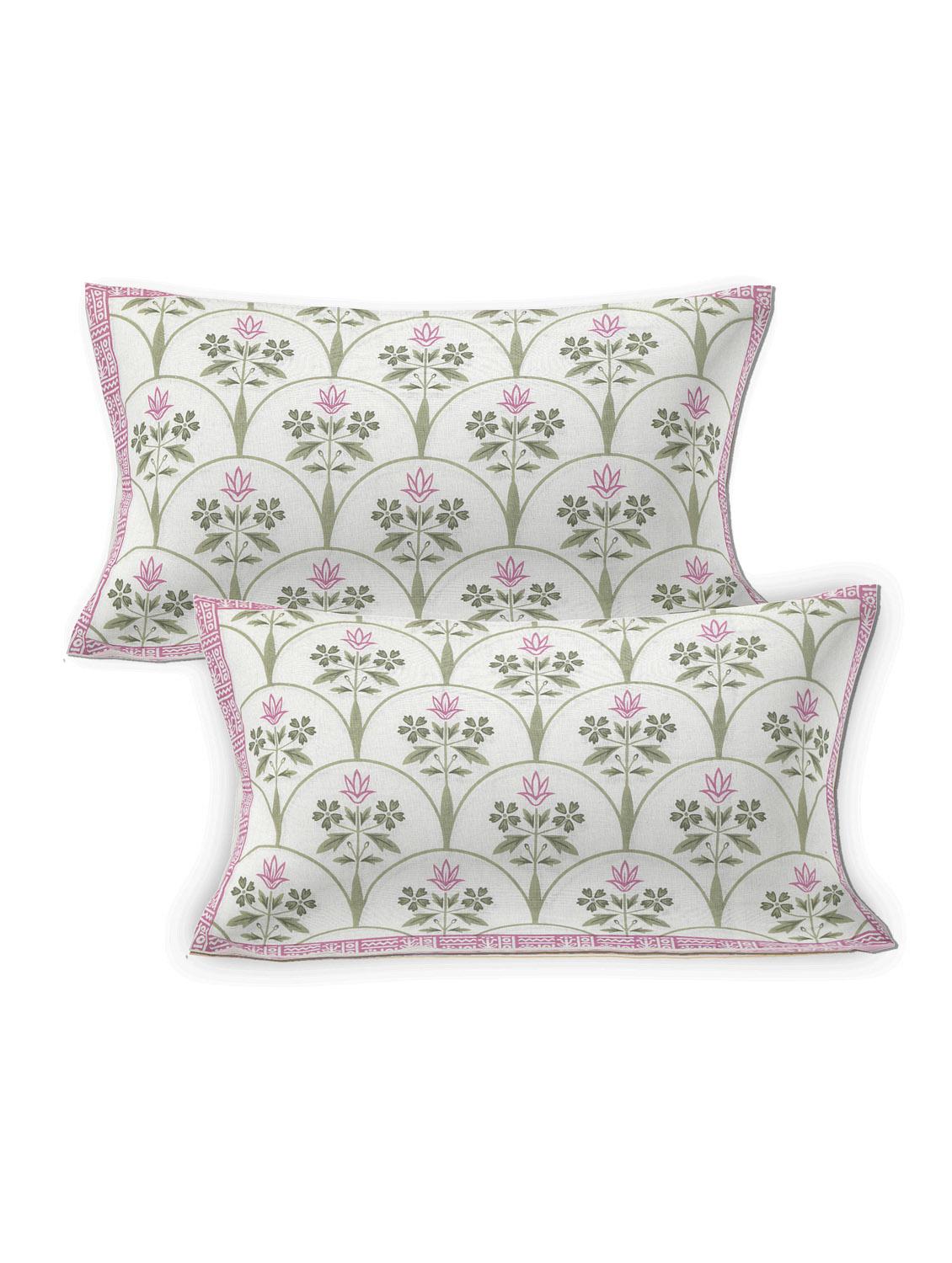 texstylers cotton printed floral jaipuri 90 x100 inches double bedsheet with 2 pillow covers - 20962781 - Standard Image - 3