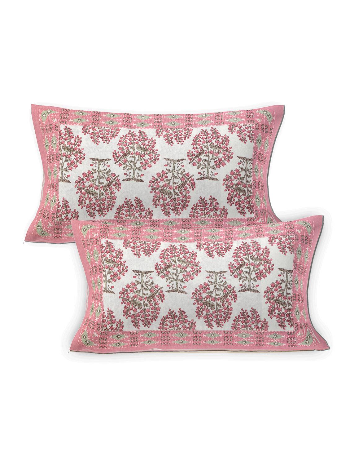 texstylers cotton floral print jaipuri 90 x100 inches queen size bedsheet with 2 pillow covers - 20962786 - Standard Image - 3