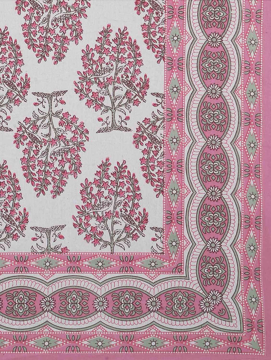 texstylers cotton floral print jaipuri 90 x100 inches queen size bedsheet with 2 pillow covers - 20962786 - Standard Image - 5