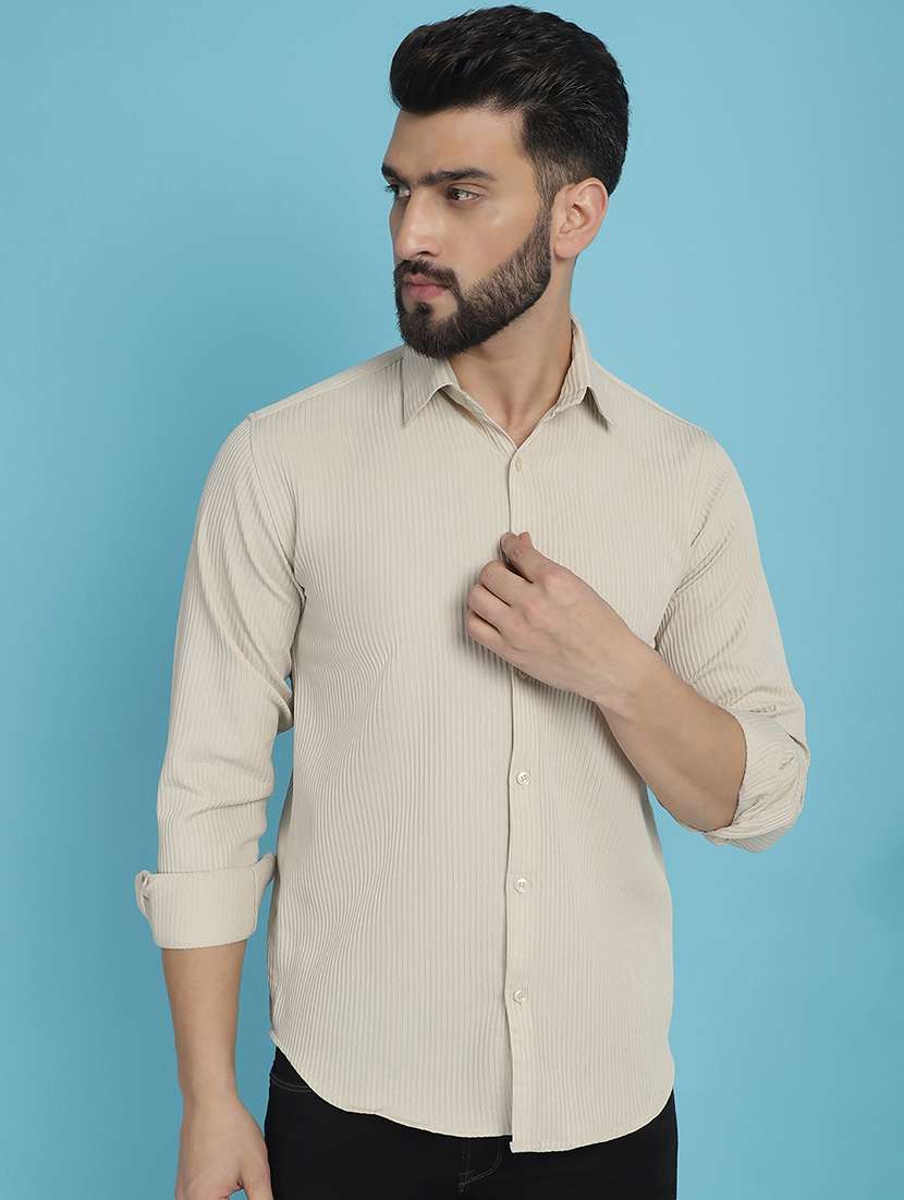 men collared long sleeve casual shirt - 20962809 -  Zoom Image - 0