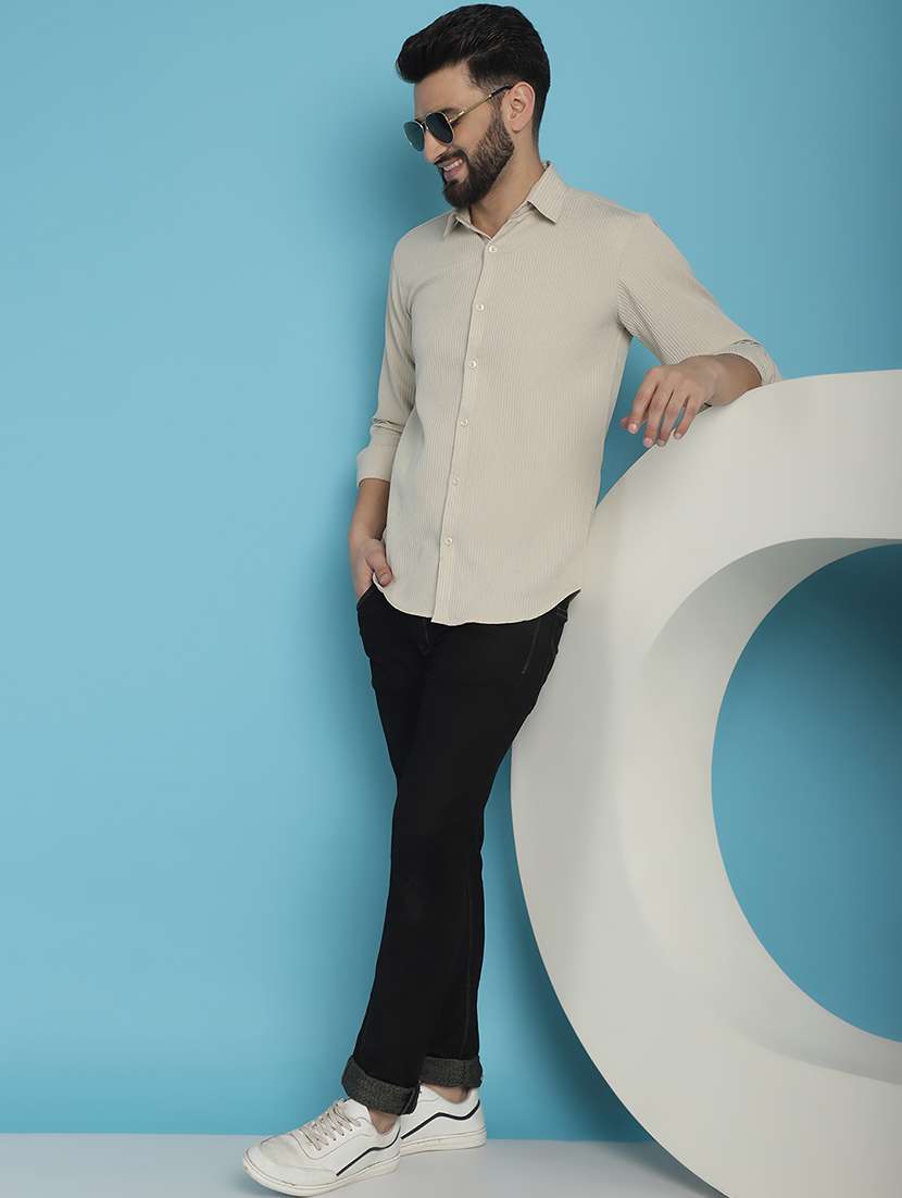 men collared long sleeve casual shirt - 20962809 - Standard Image - 3
