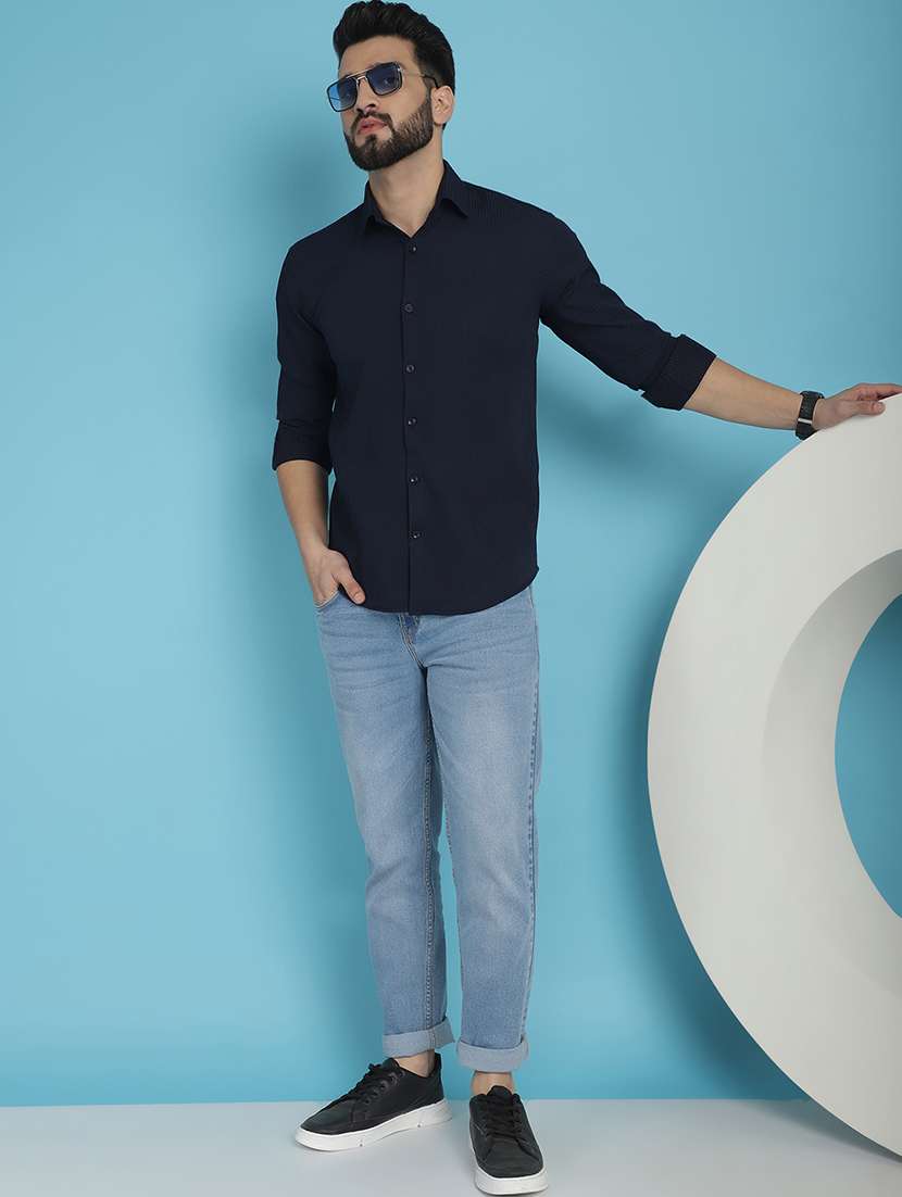 men collared long sleeve casual shirt - 20962812 - Standard Image - 3