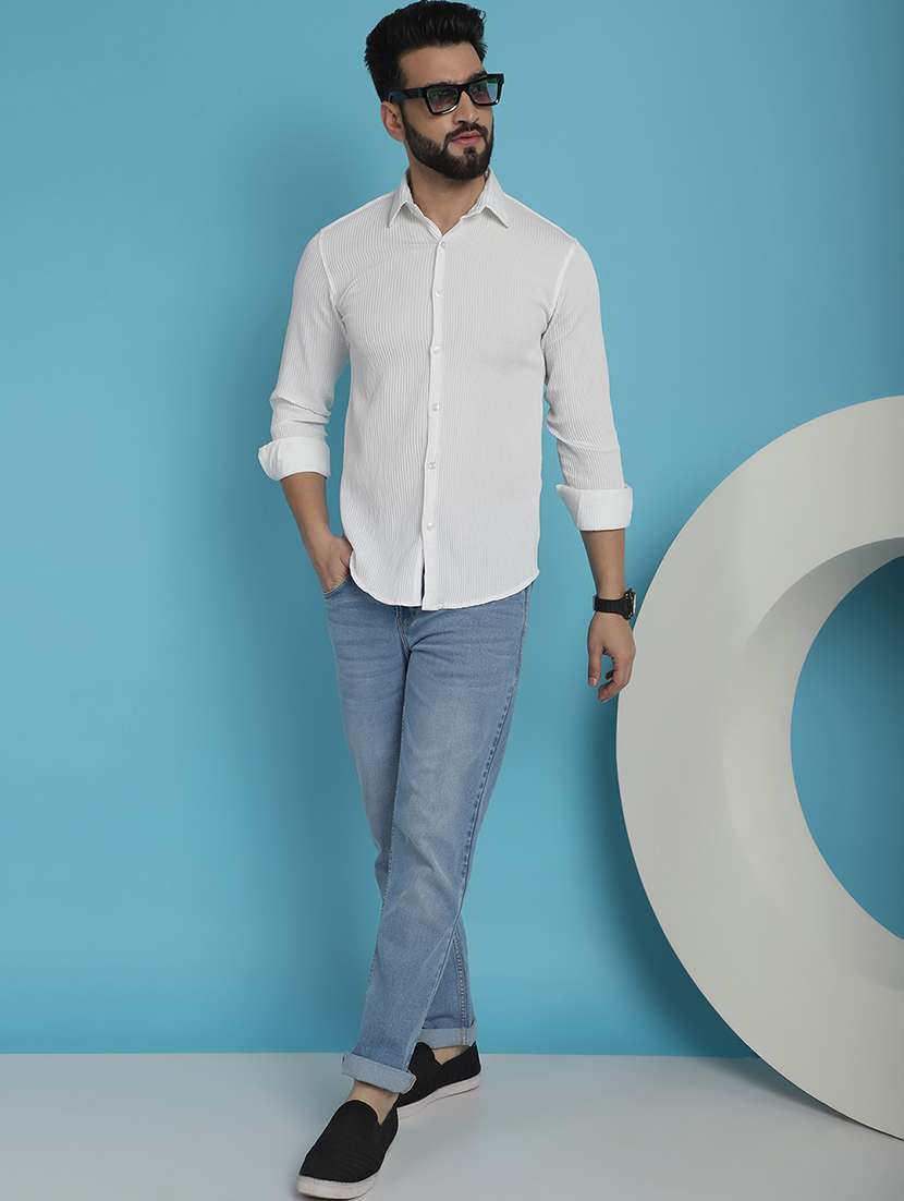 men white stripes casual shirt - 20962815 - Standard Image - 3