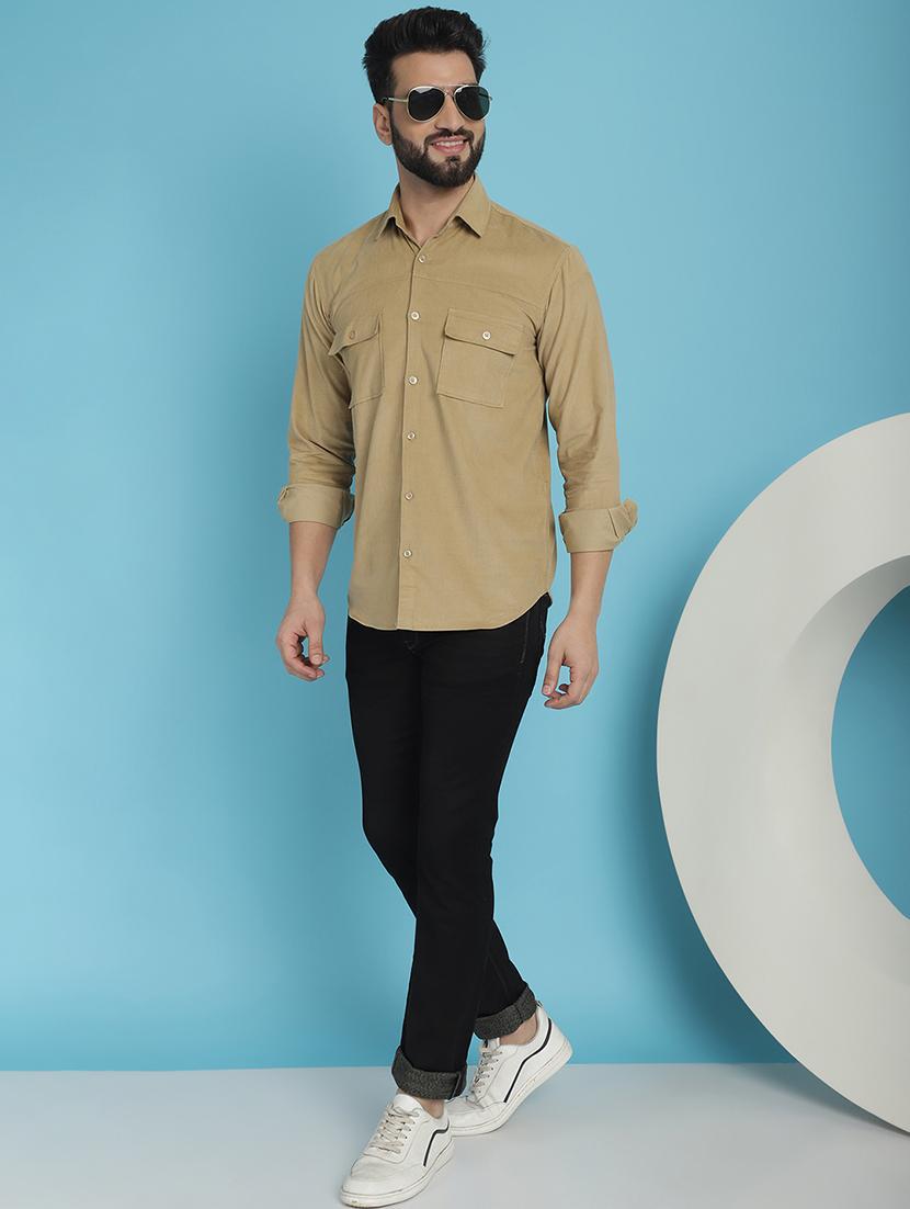 men collared long sleeve casual shirt - 20962818 - Standard Image - 3