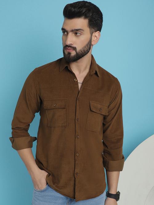 men collared long sleeve casual shirt - 20962819 - Standard Image - 0