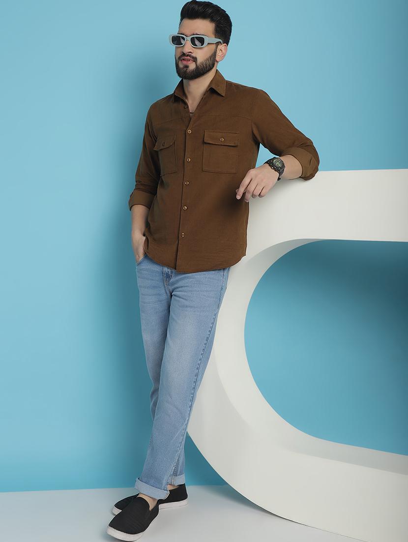 men collared long sleeve casual shirt - 20962819 - Standard Image - 3
