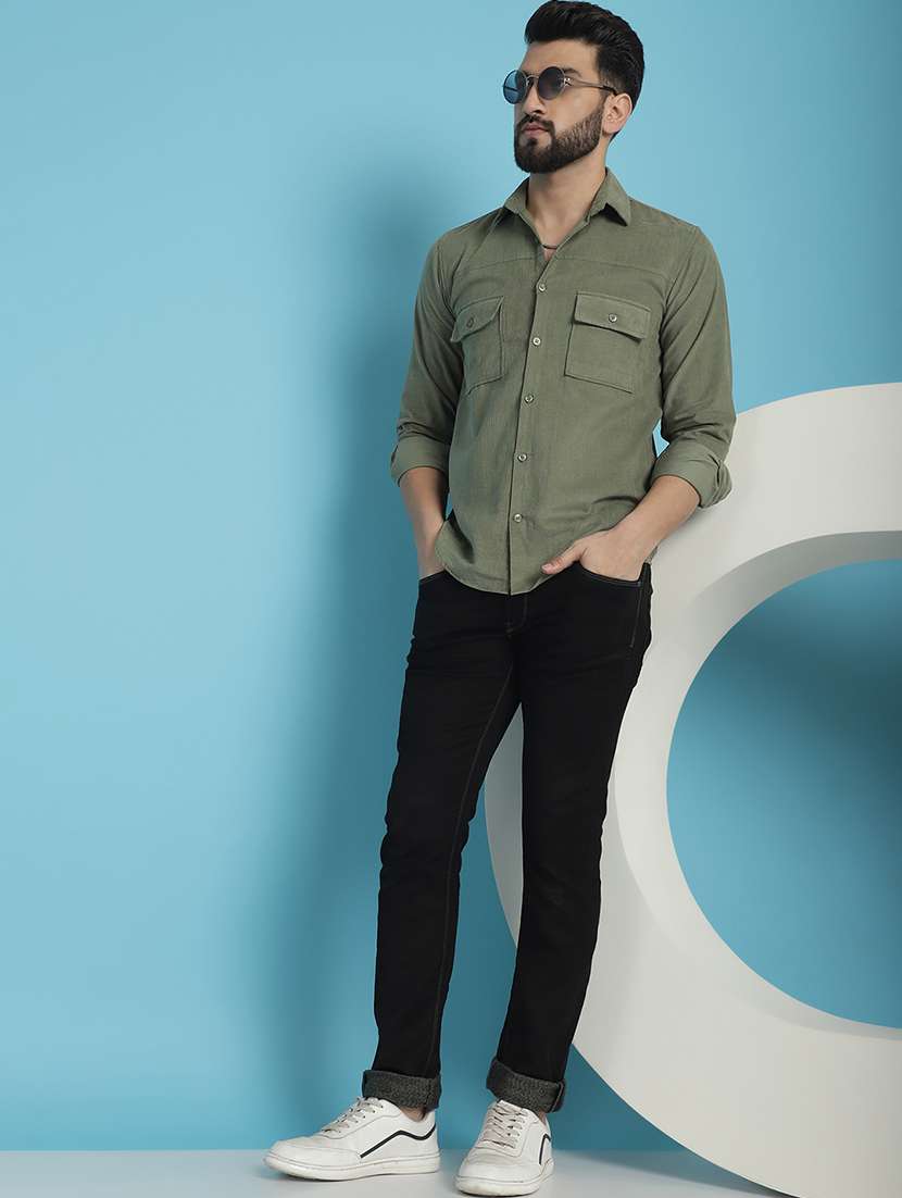 men collared long sleeve casual shirt - 20962821 -  Standard Image - 3