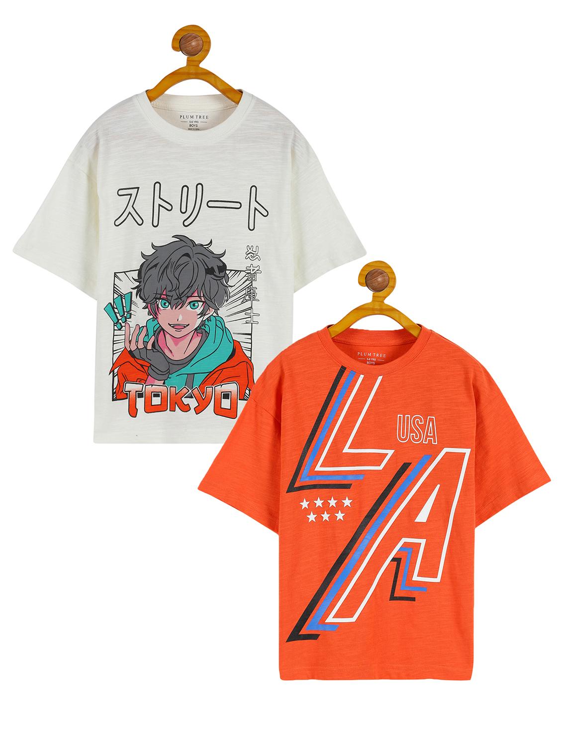 boys round neck printed set of 2 regular t-shirt - 20963872 - Zoom Image - 0