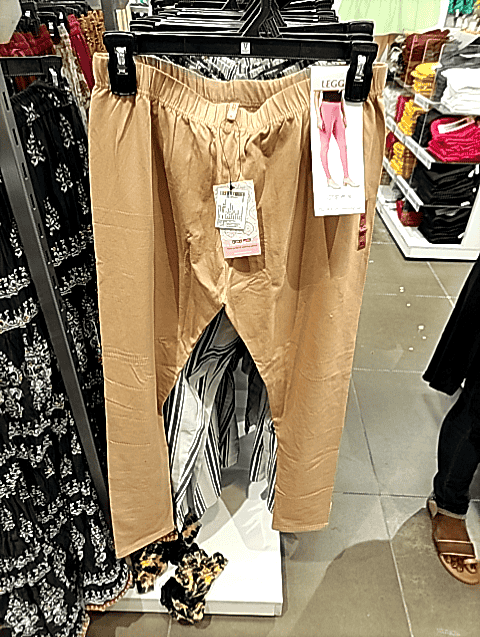 light beige cotton spandex churidars & leggings - 20965271 - Standard Image - 0