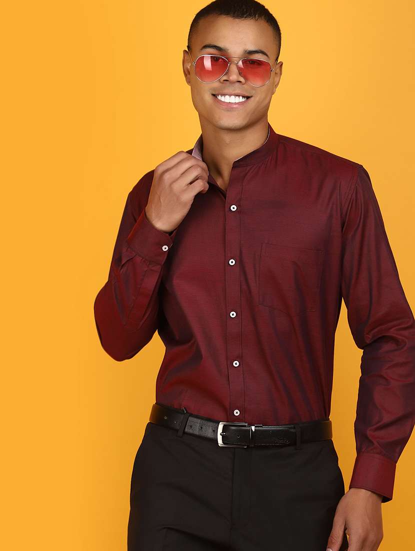 men solid long sleeve formal shirt - 20965377 -  Standard Image - 3