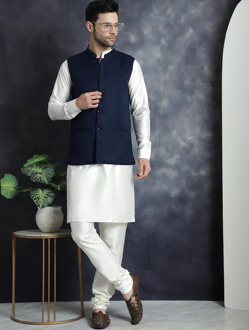 men solid kurta pyjama with jacket - 20965413 - Zoom Image - 0