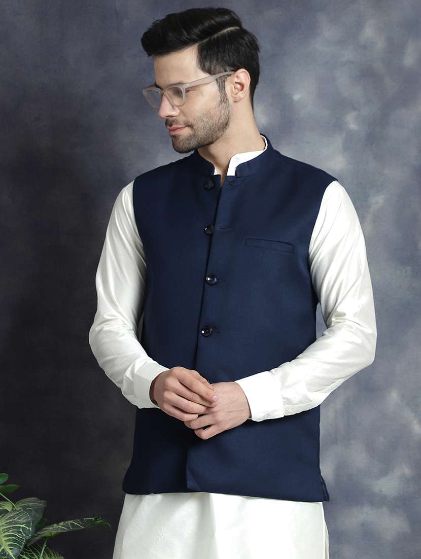 men solid kurta pyjama with jacket - 20965413 - Standard Image - 3