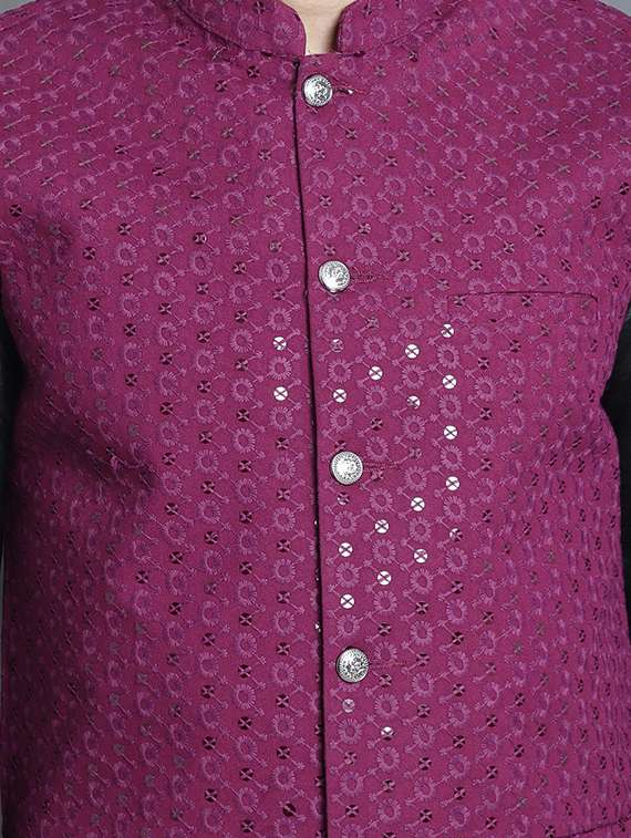 men embroidered kurta pyjama with jacket - 20965421 - Standard Image - 5