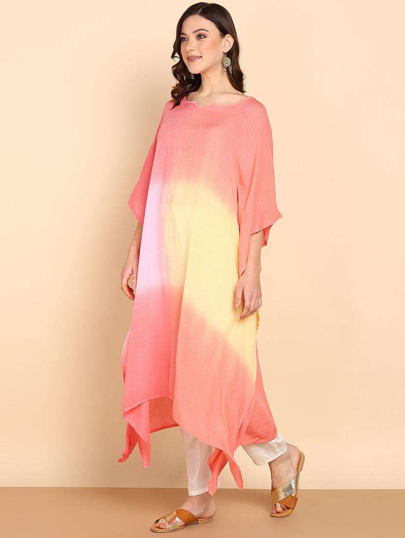 women tie & dye kaftan kurta - 20965506 -  Standard Image - 3