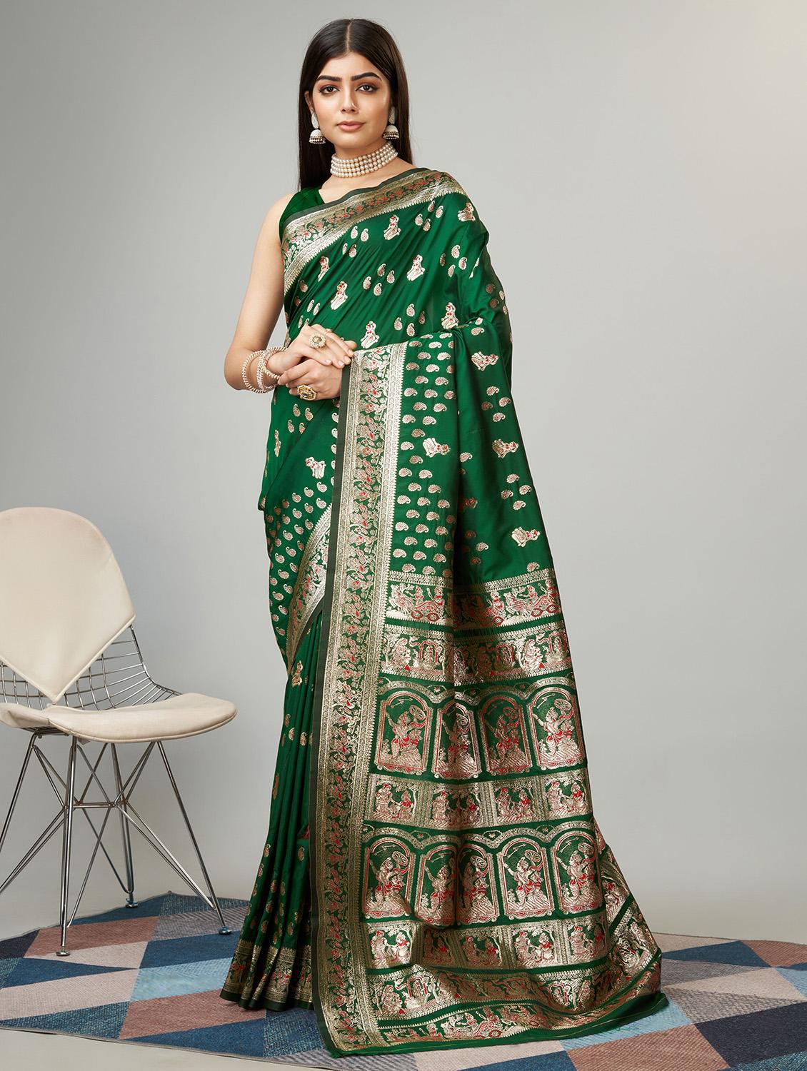 women self design baluchari saree with blouse - 20965630 - Zoom Image - 0