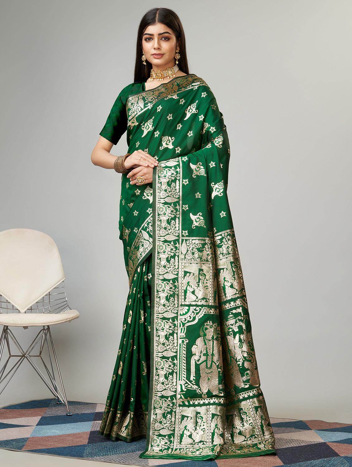 women self design baluchari saree with blouse - 20965633 - Zoom Image - 0