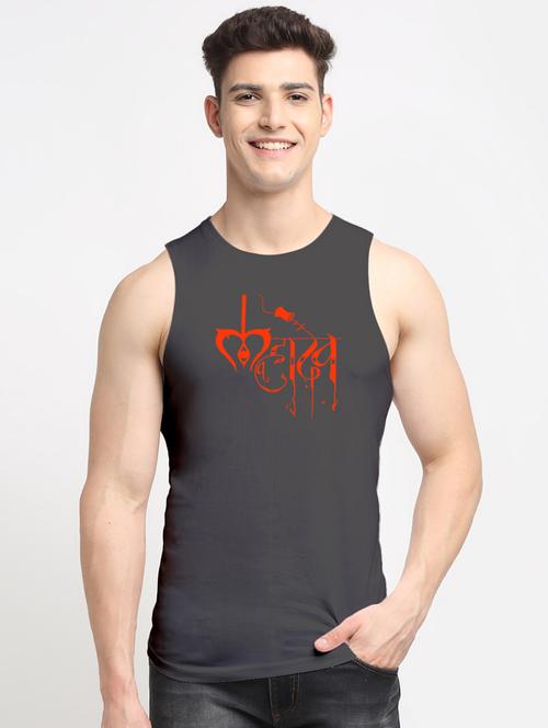 men typographic printed vest - 20965737 - Standard Image - 0