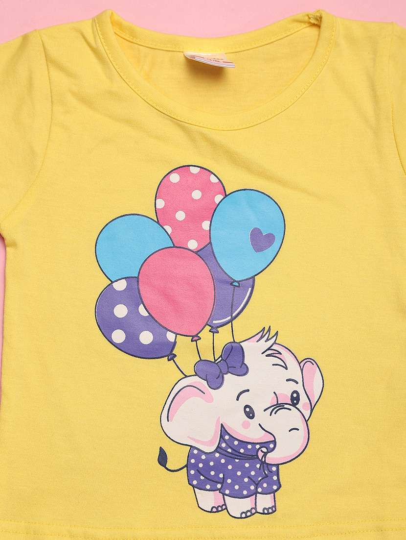 yellow printed detailed top & shorts set - 20965752 -  Standard Image - 3