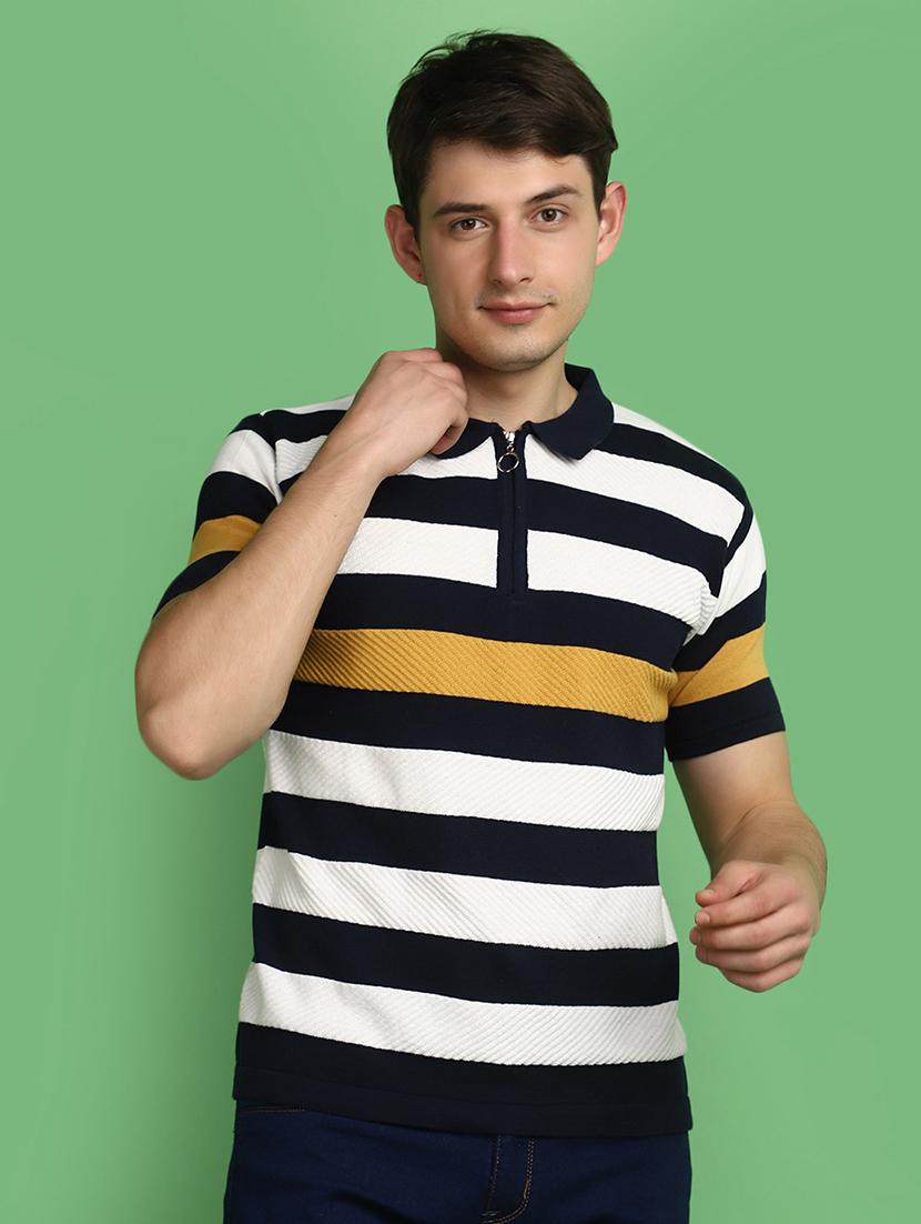men striped short sleeves t-shirt