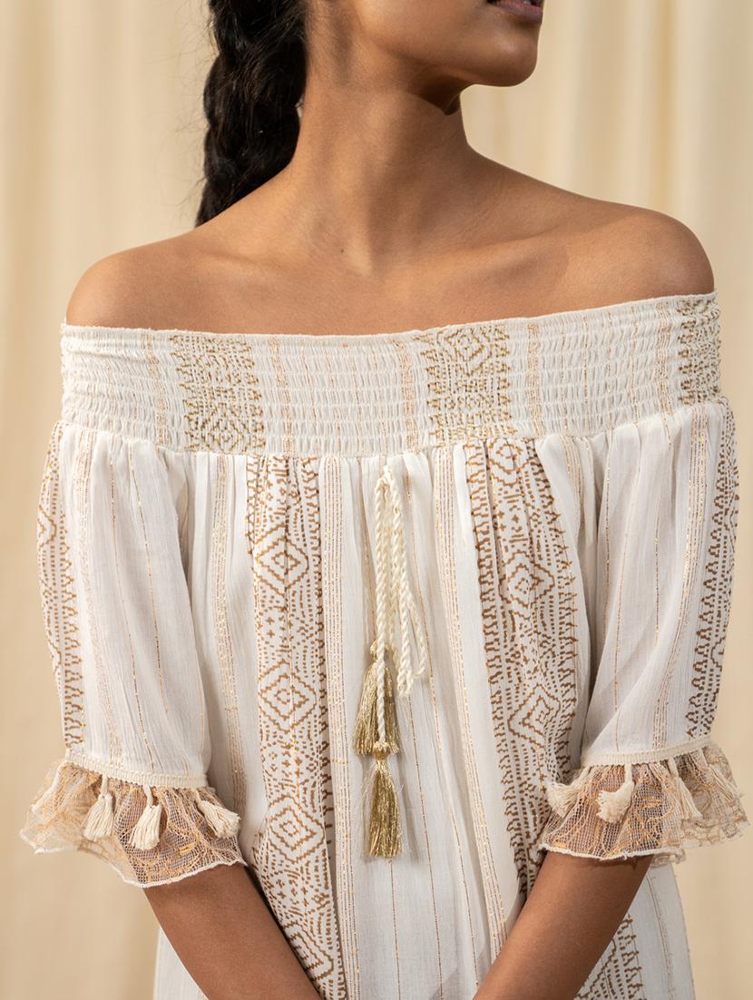 women off-white fit & flare dress - 20966083 - Standard Image - 3