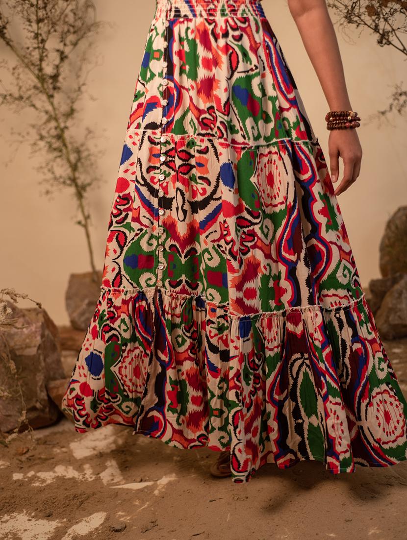 multi coloured printed detailed maxi dress - 20966121 - Standard Image - 3