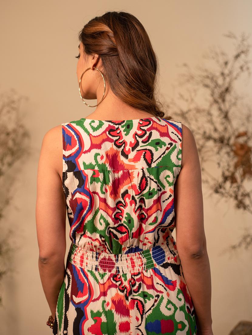 multi coloured printed detailed maxi dress - 20966121 - Standard Image - 5