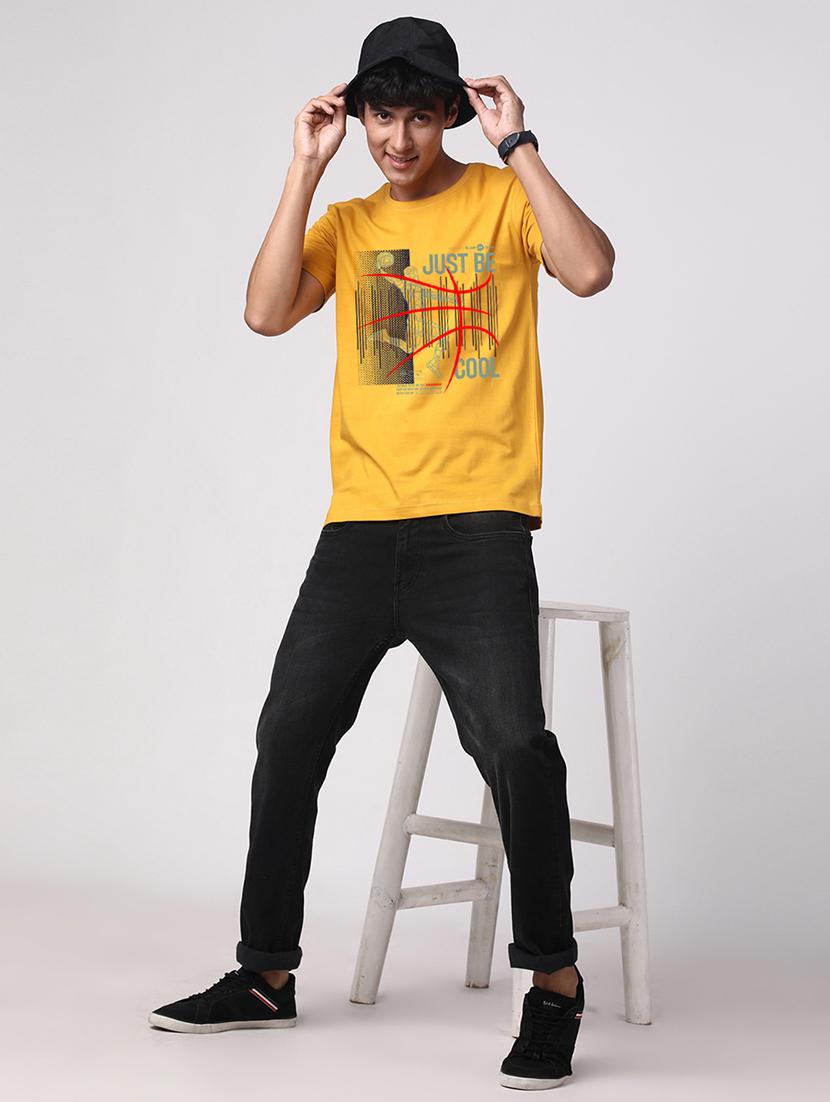 men round neck front print t-shirt - 20966237 - Standard Image - 3