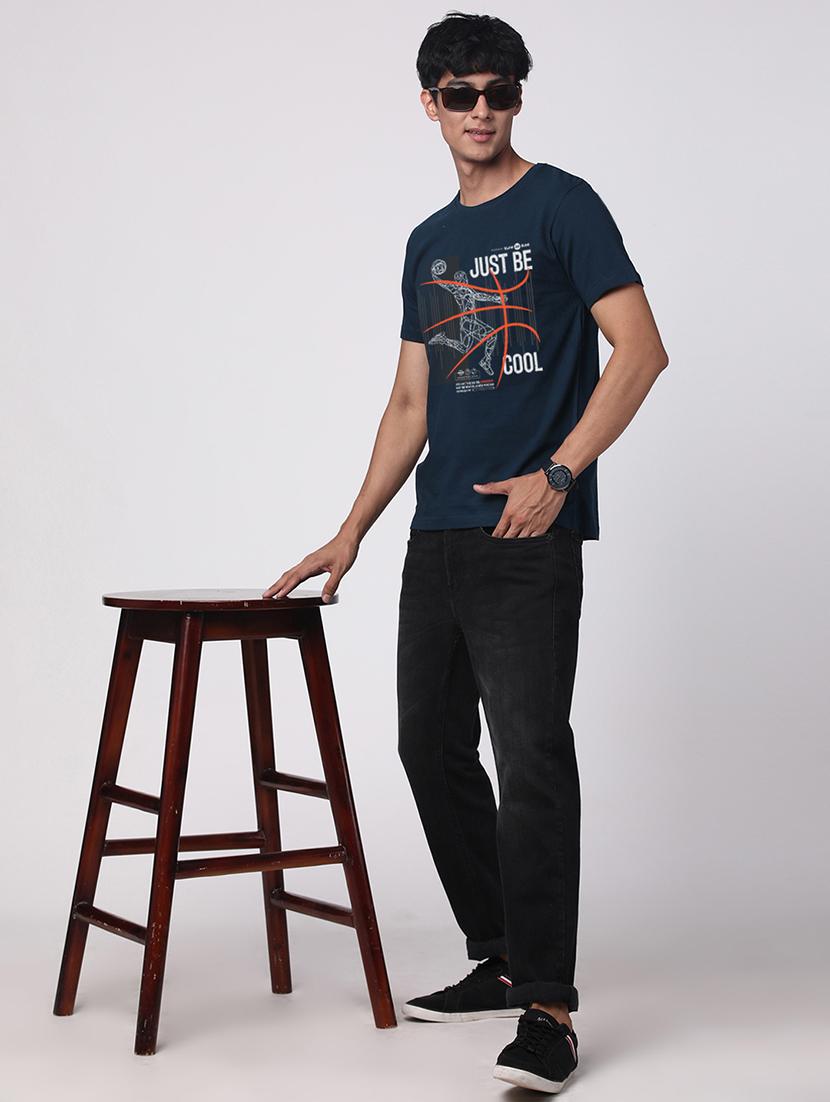 men round neck front print t-shirt - 20966241 - Standard Image - 3