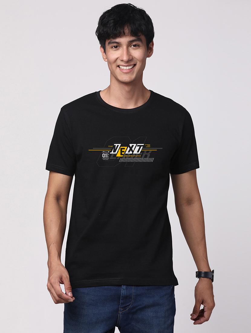 men round neck chest print t-shirt - 20966274 -  Zoom Image - 0