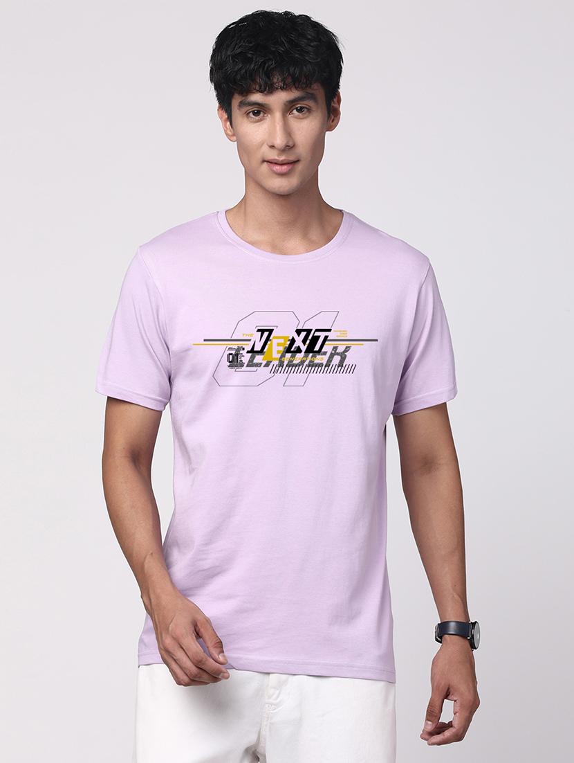 men round neck chest print t-shirt - 20966279 - Zoom Image - 0