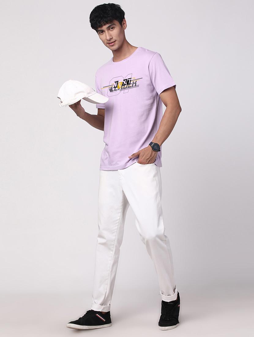 men round neck chest print t-shirt - 20966279 - Standard Image - 3