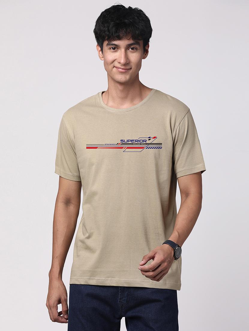 men round neck chest print t-shirt - 20966283 -  Zoom Image - 0