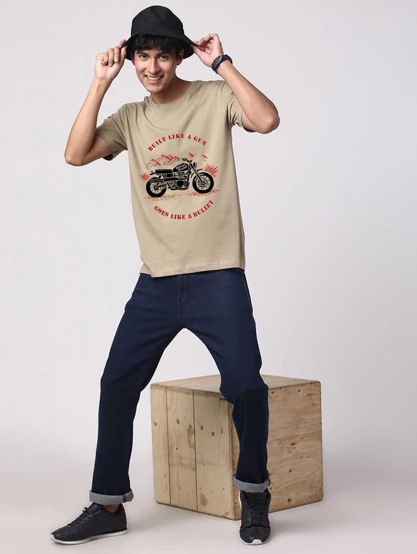 men round neck front print t-shirt - 20966293 - Standard Image - 3