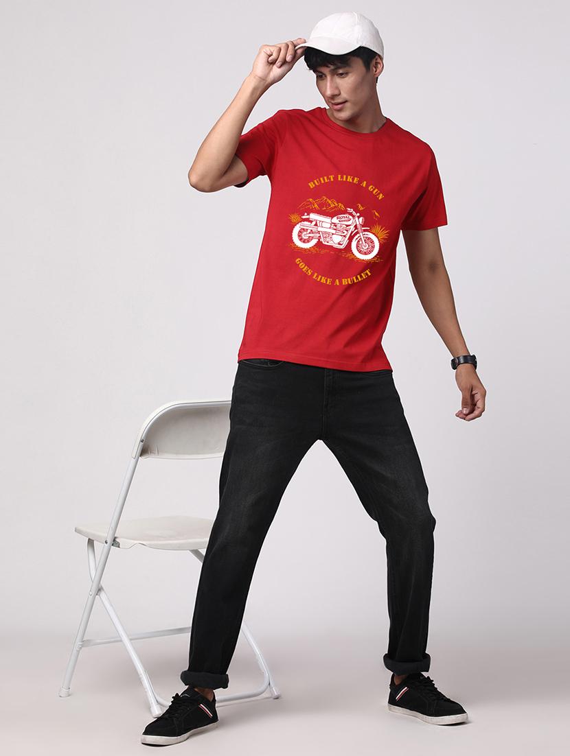 men round neck front print t-shirt - 20966300 - Standard Image - 3
