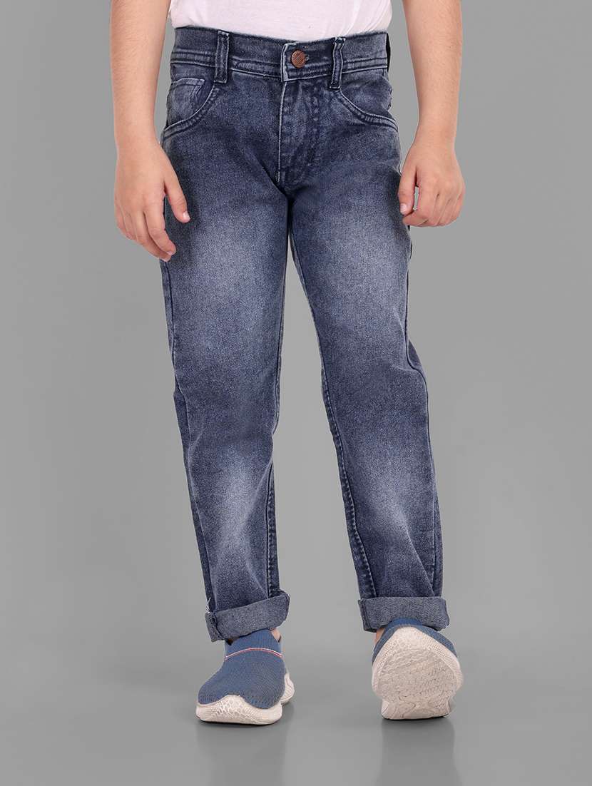 boys mid rise plain jeans
