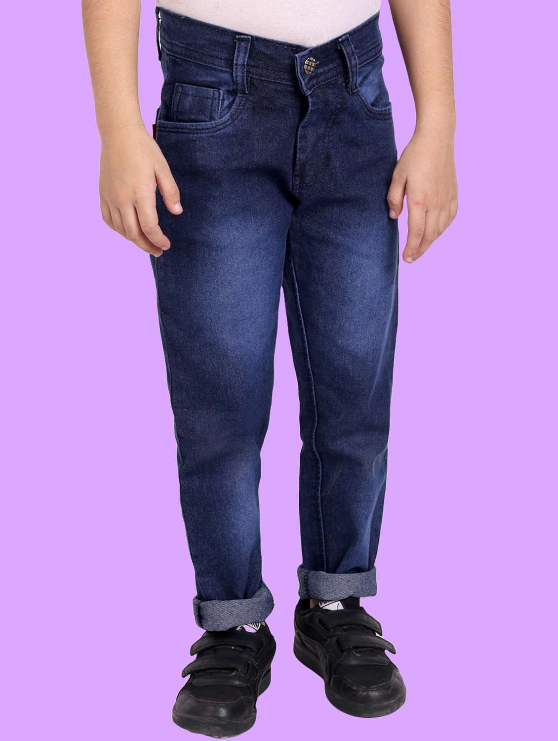 boys mid rise plain jeans