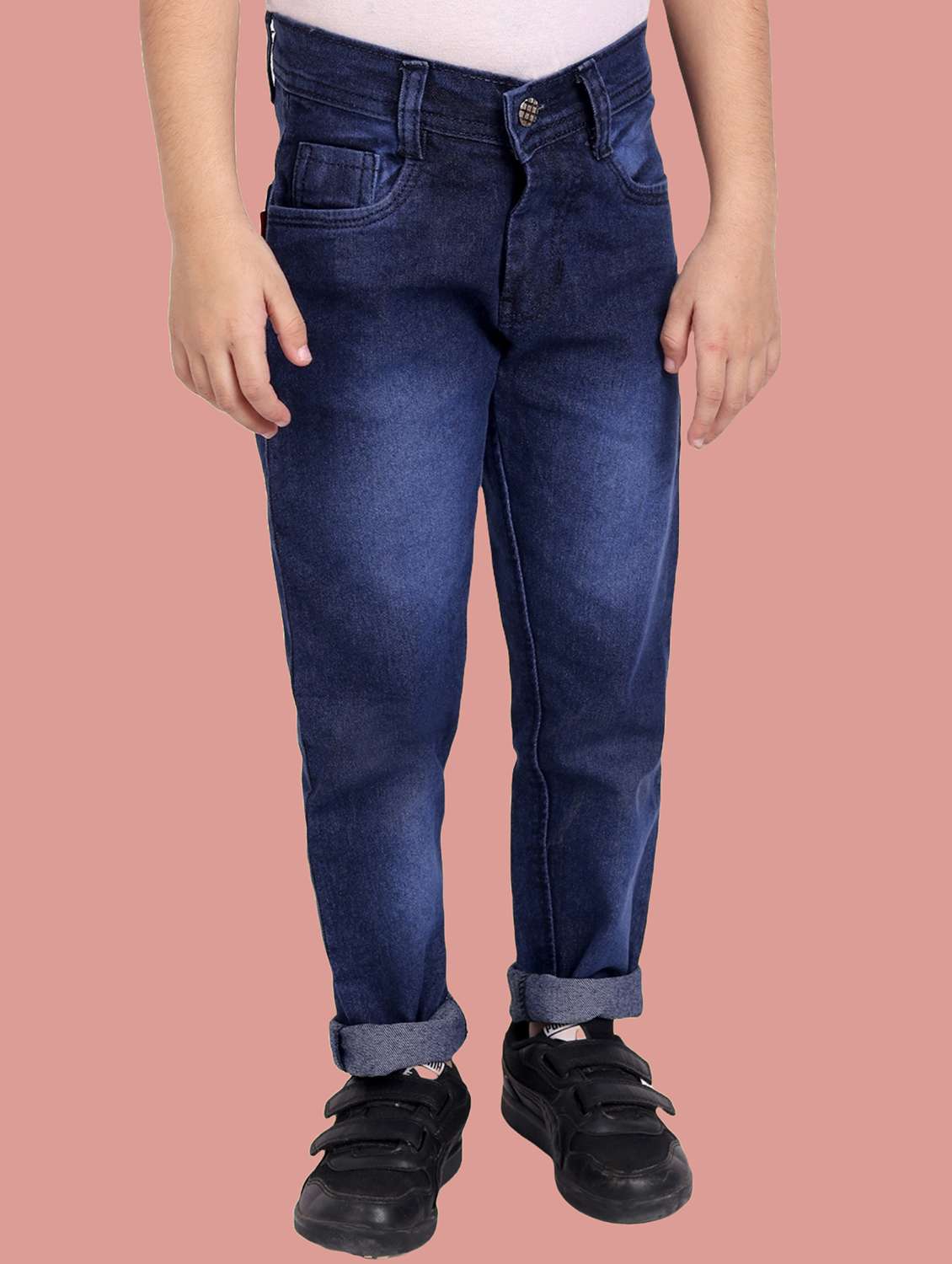 boys mid rise plain jeans