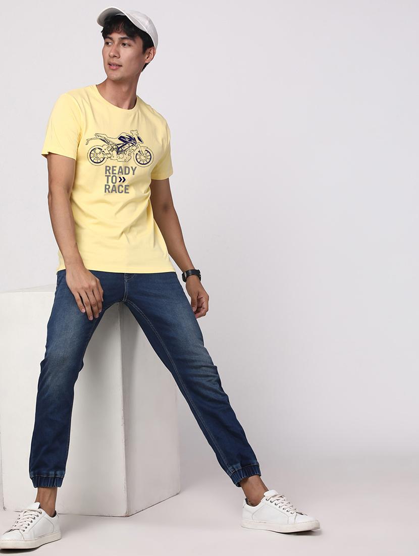 yellow cotton chest print tshirt - 20966482 - Standard Image - 3