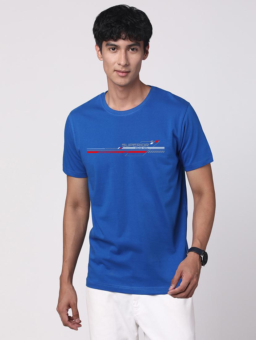 men round neck chest print t-shirt - 20966498 - Zoom Image - 0