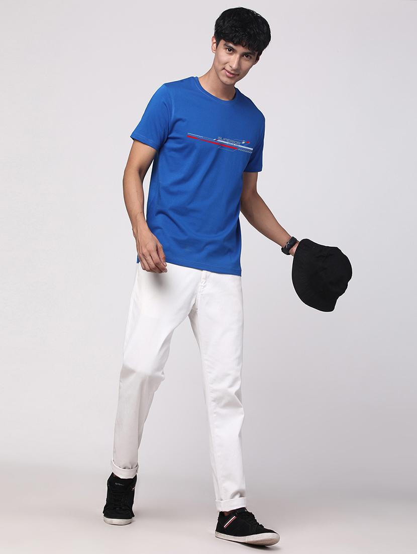 men round neck chest print t-shirt - 20966498 - Standard Image - 3