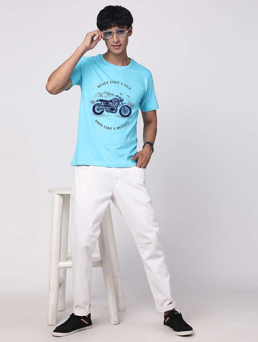 neo mint cotton chest print tshirt - 20966501 -  Standard Image - 3