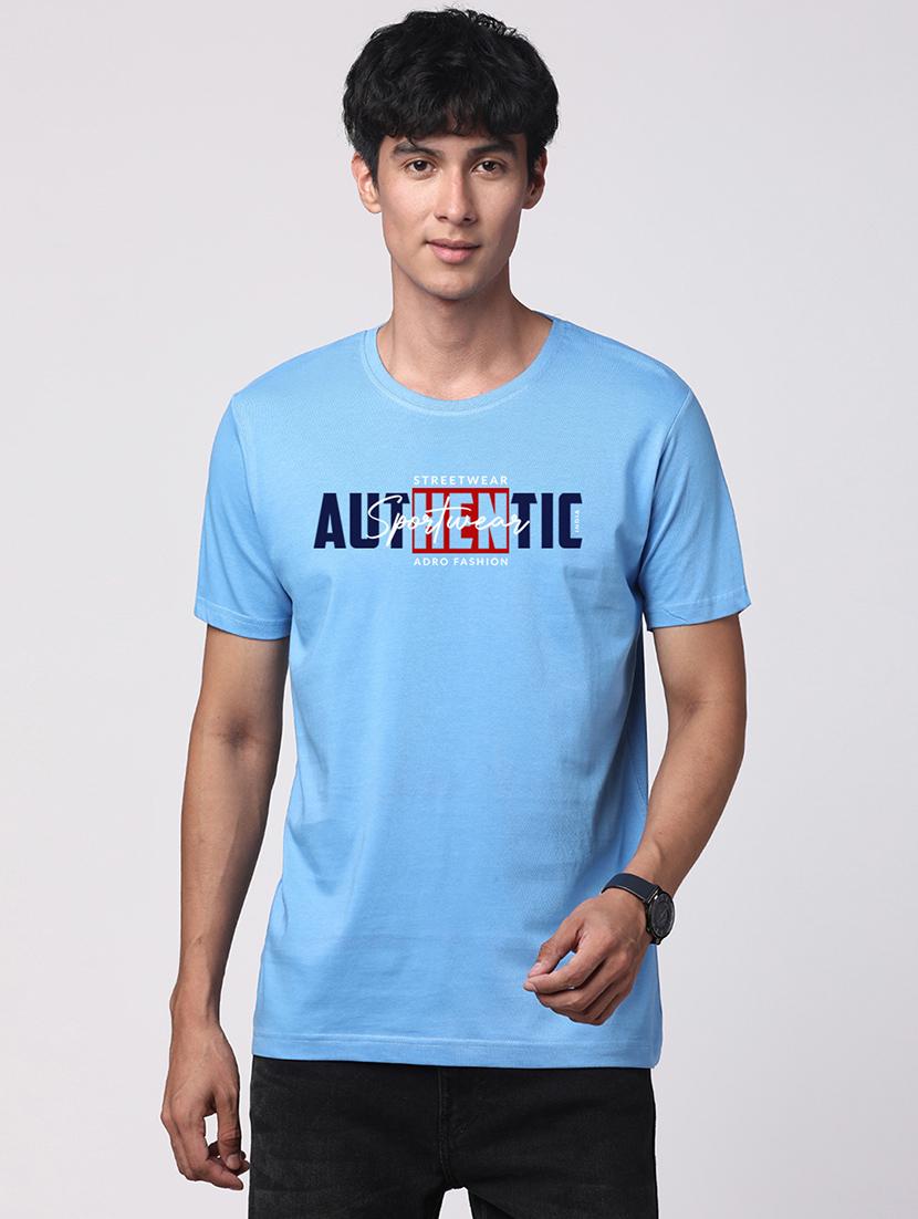 men round neck chest print t-shirt - 20966511 - Zoom Image - 0
