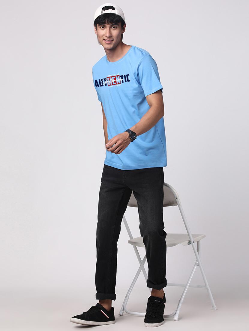 men round neck chest print t-shirt - 20966511 - Standard Image - 3