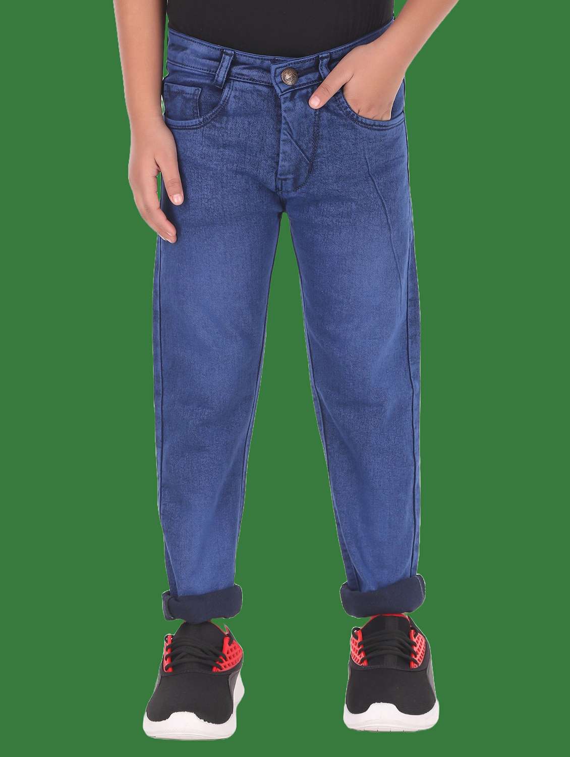 boys mid rise plain jeans