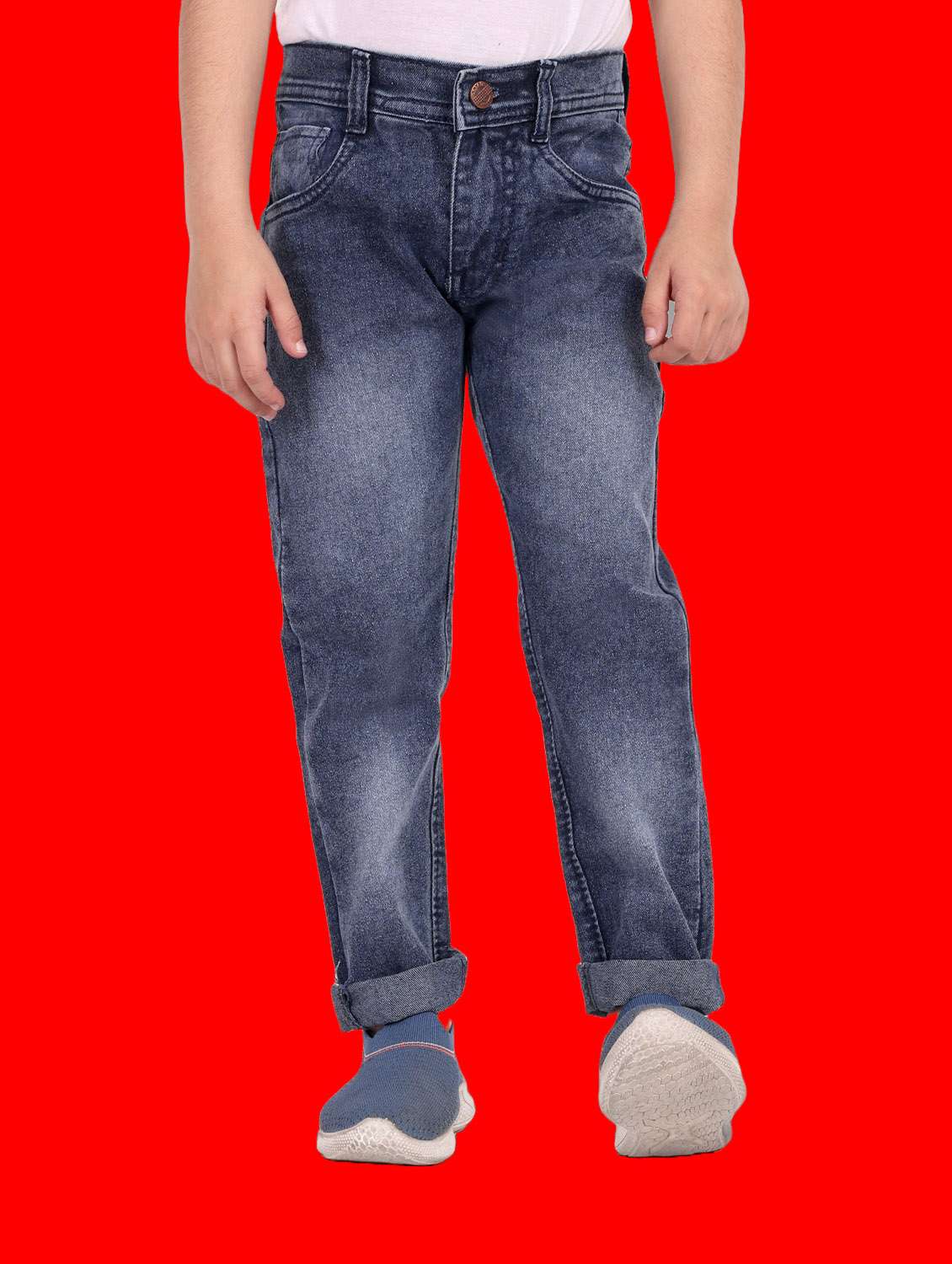 boys mid rise plain jeans