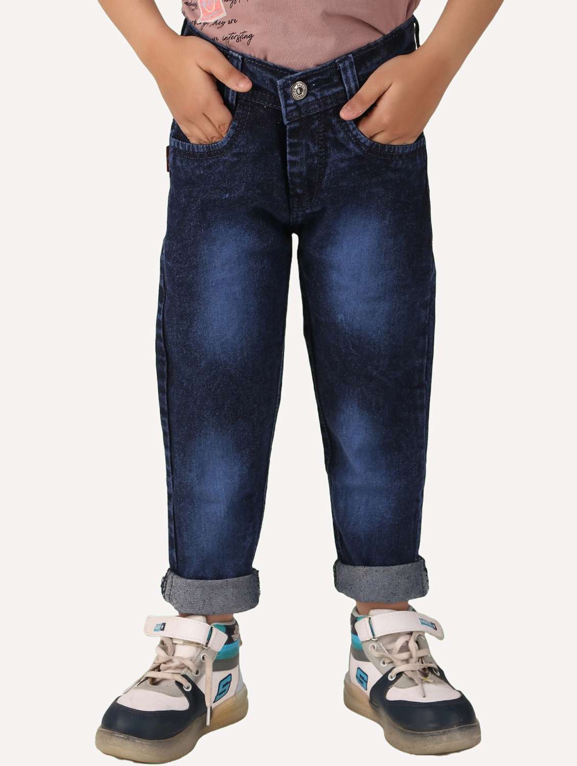 boys slim fit denim washed jeans